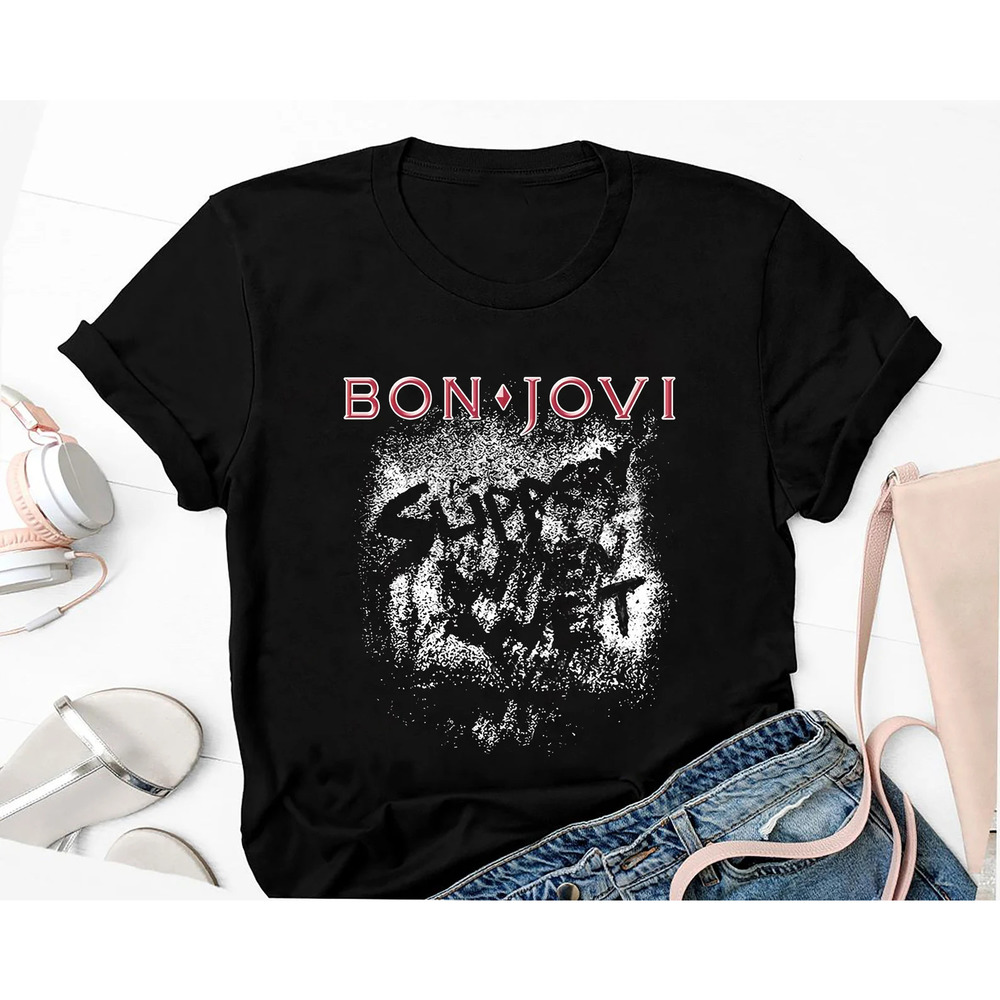 Bon Jovi Slippery When Wet T-Shirt, Bon Jovi Shirt Fan Gifts, Bon Jovi Shirt